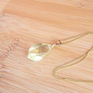 Lemon Quartz  Necklace Minimalist Crystal Gemstone